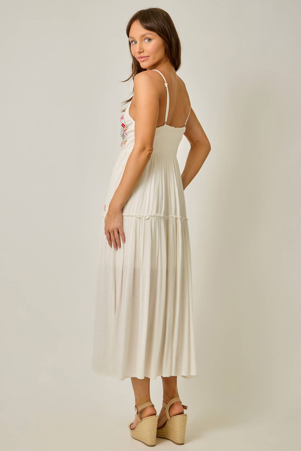 Danielle Embroidered Boho Midi Dress
