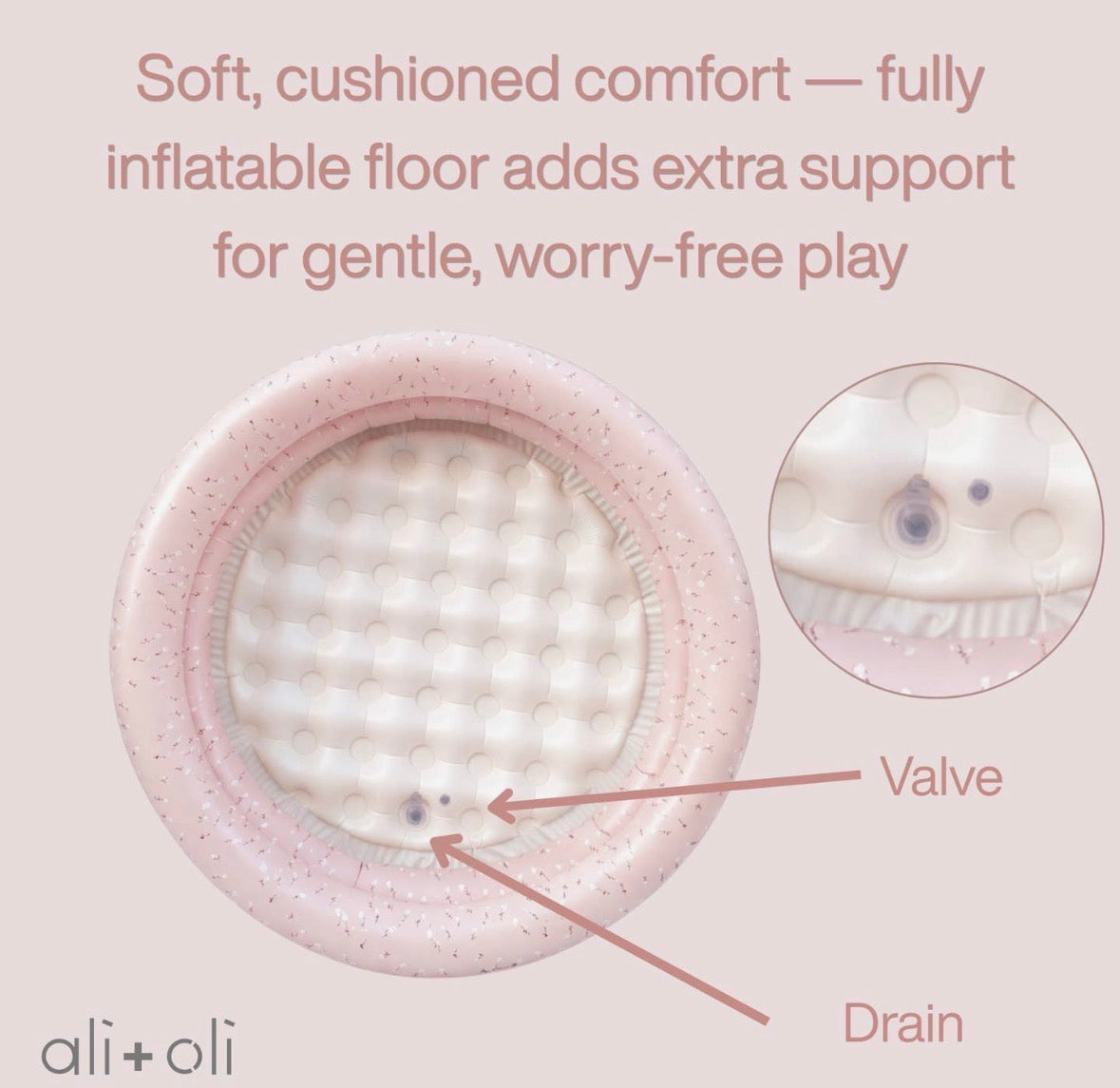 Ali+Oli Two-Ring Inflatable Kiddie Pool (Peony)