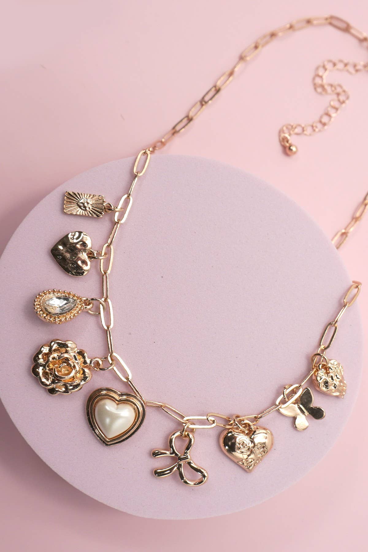 Coquette Heart Charm Necklace