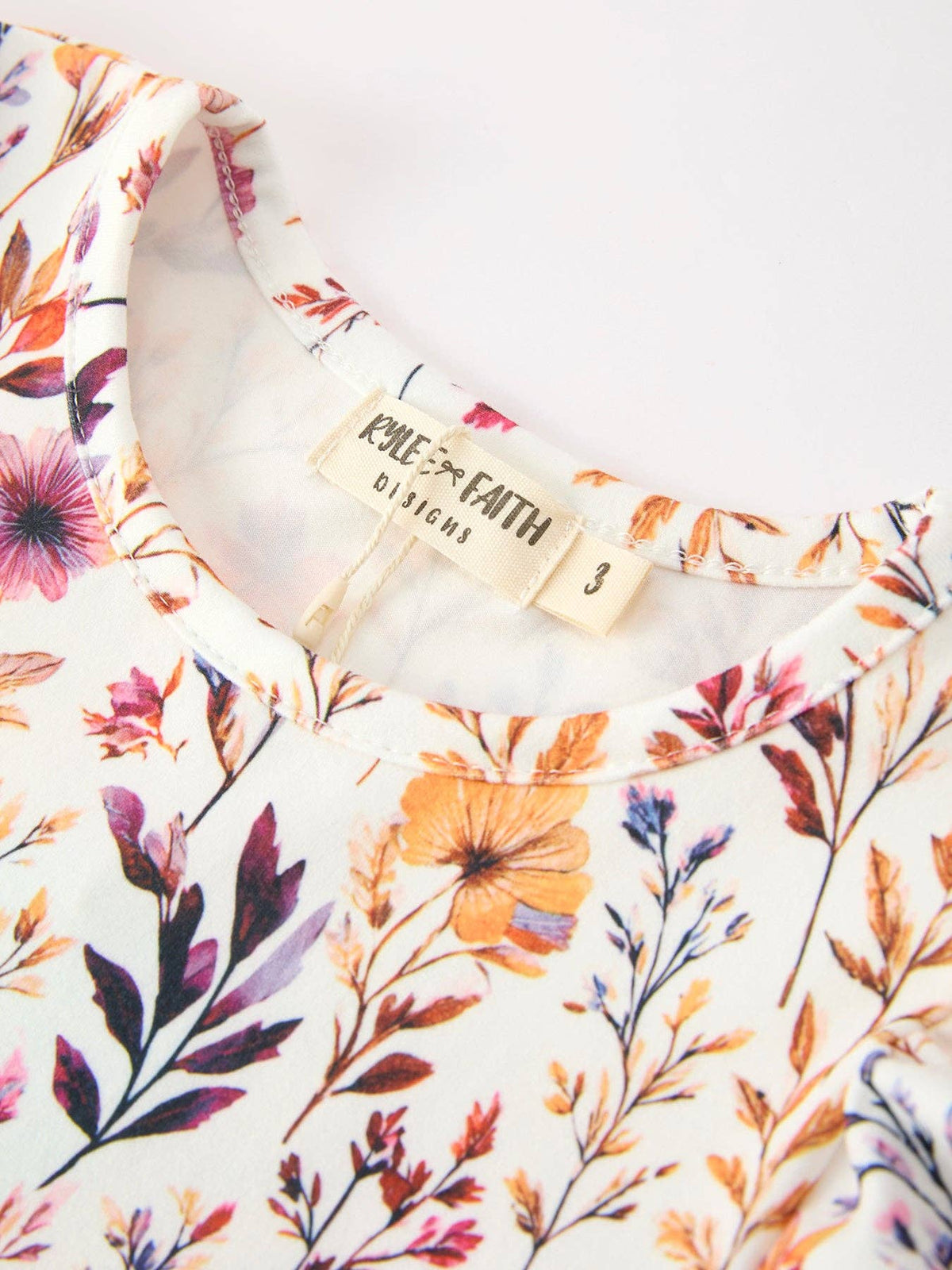 Ivory Fall Floral Twirl Dress