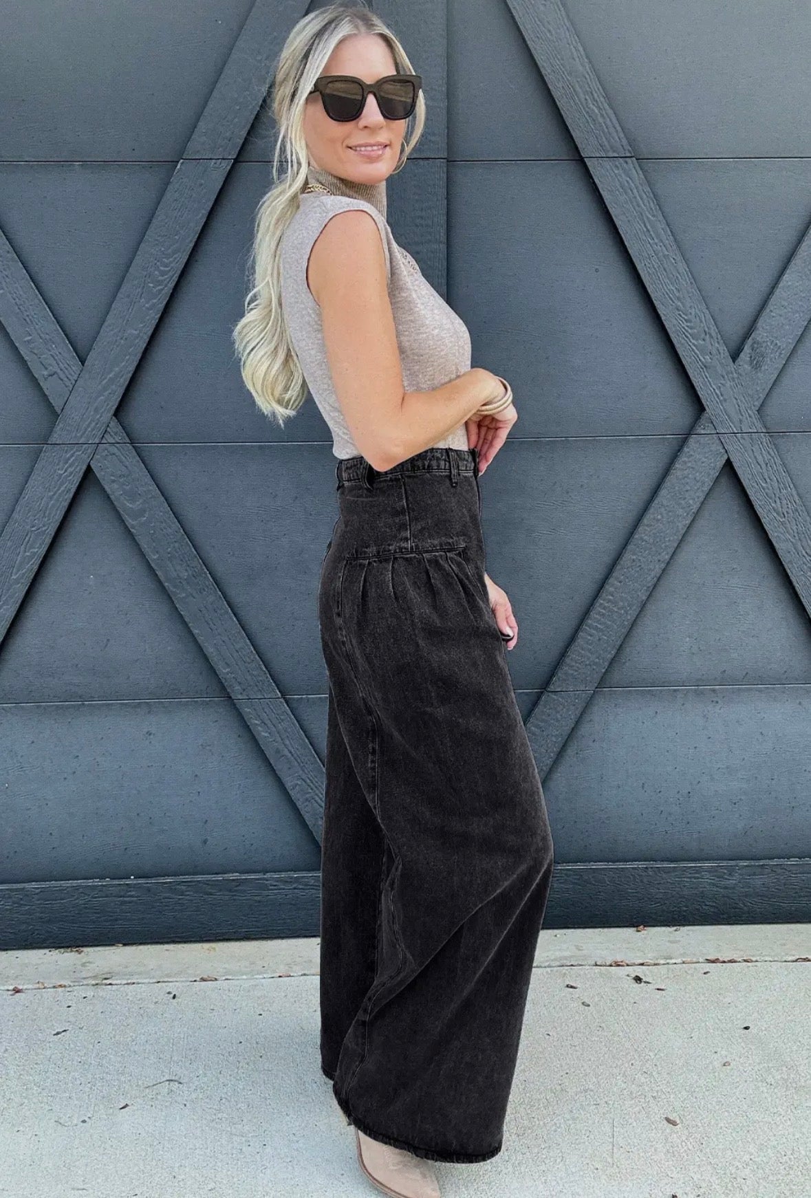 Ellora Pleated + Vintage Wash Denim PreO