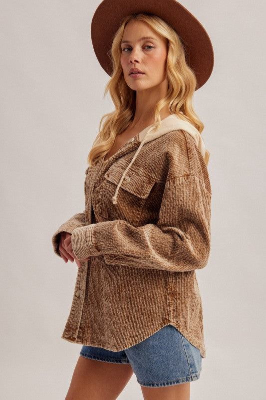 Outta Town Washed Corduroy Shacket