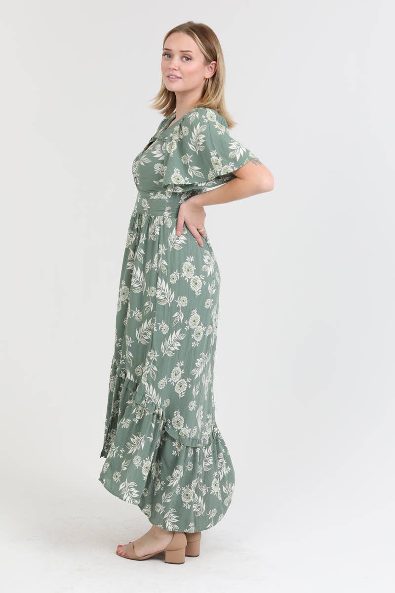 Alissa V-Twist Cutout Maxi w/Slit