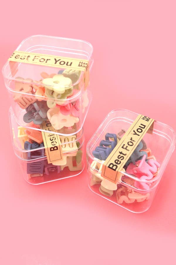 Mini Pack of 10 Flower Wavy Clips In A Case