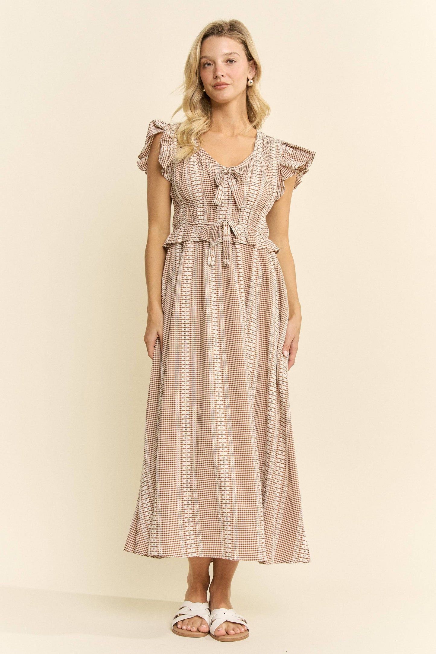 Vintage Smocked Midi Dress