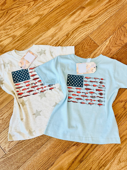 American Flag Fishing Lures Tee