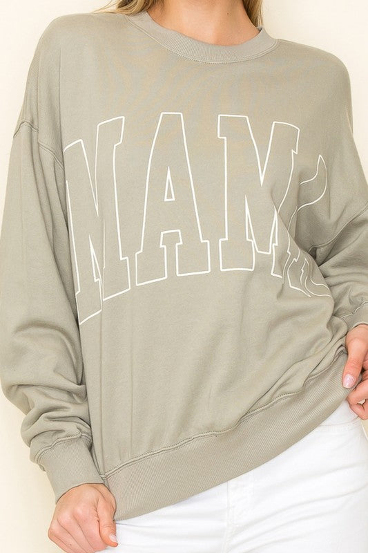 Sage + Cream Mama Pullover