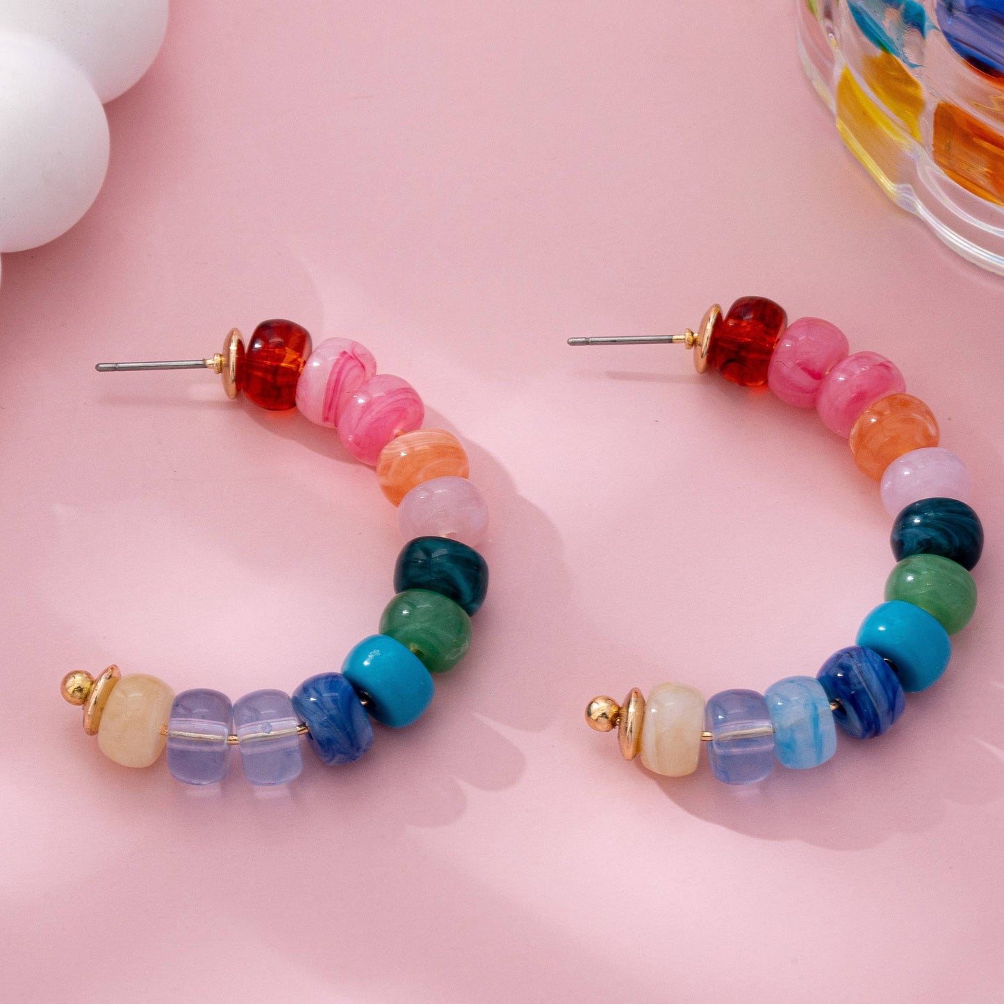 Take Me To Spain Rainbow Beaded Earrings