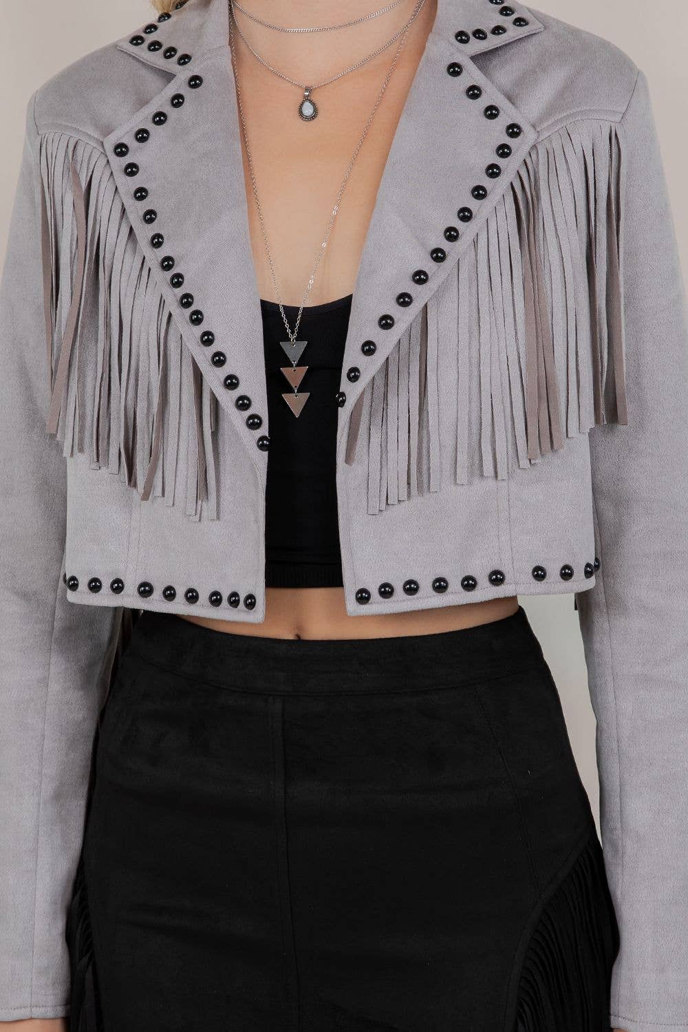 Ella Fringe Studded Jacket