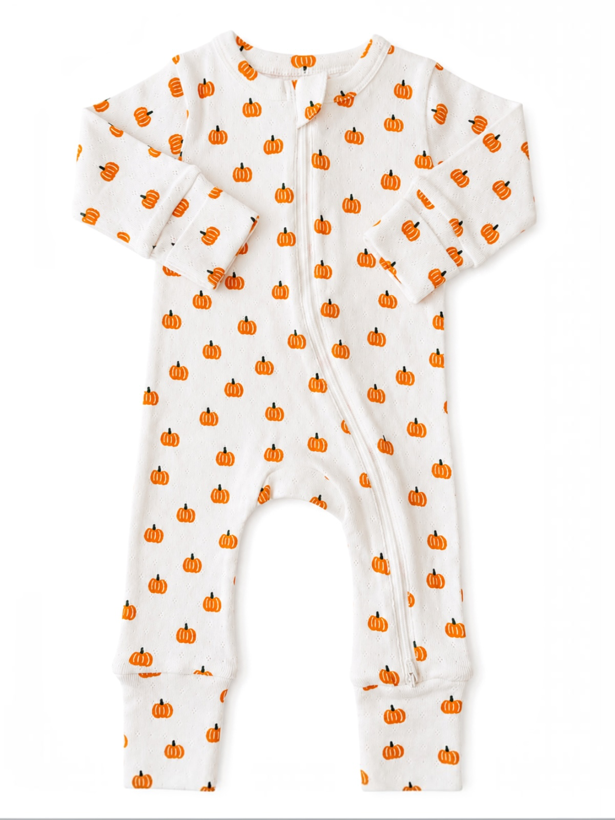 Pumpkin Organic Pointelle 2-Way Zip Sleeper