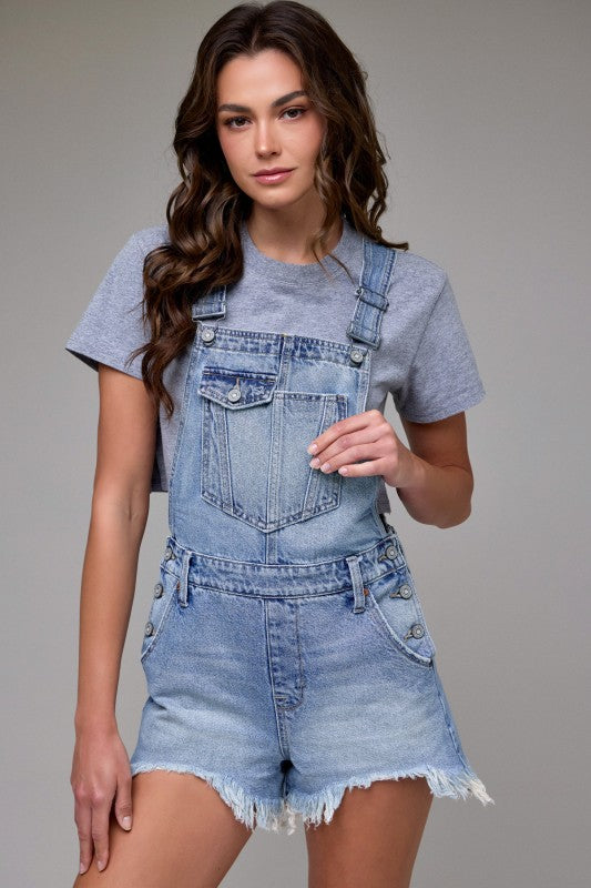 Vintage Wash Overall Shorts