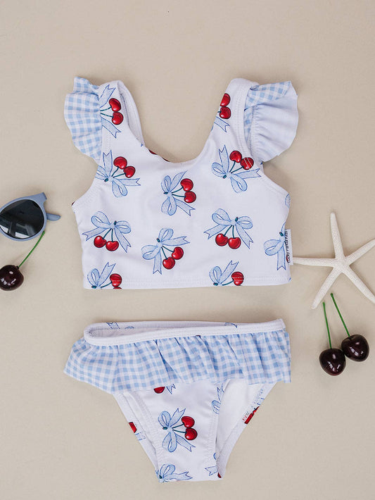 Baby Blue Cherry Two Piece Swimmie