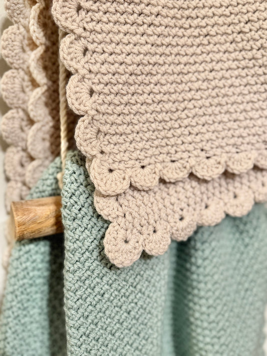 Ivory Mossed Crochet Baby Blanket