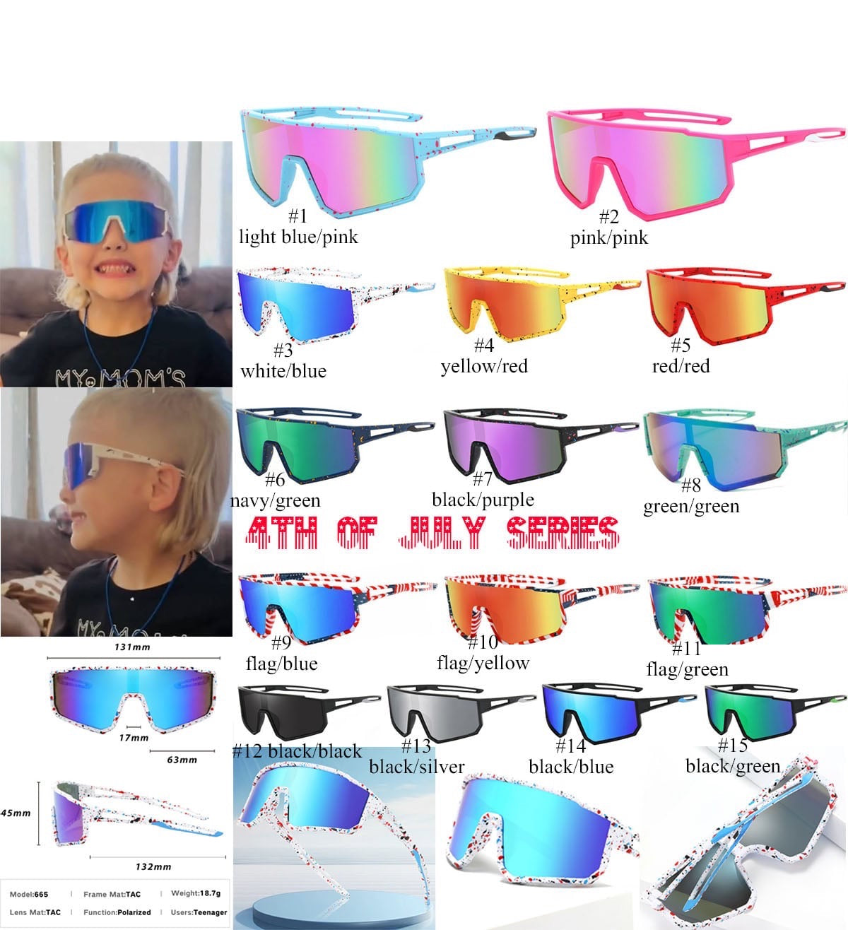 Kids Polarized Sports Glasses RTS
