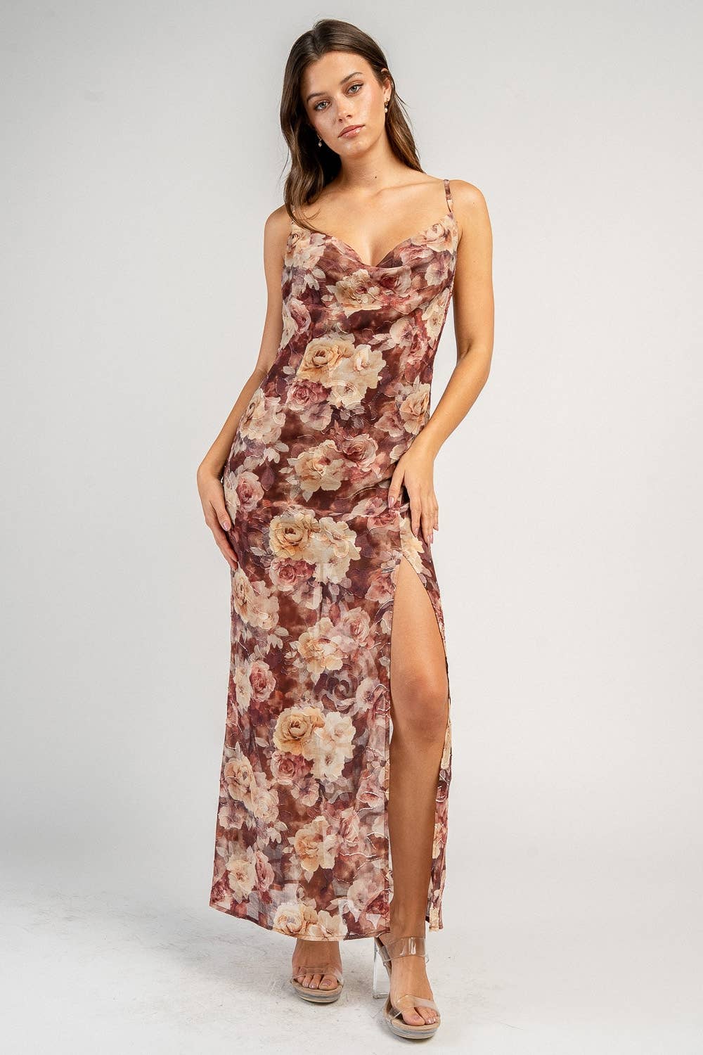 Fallon Floral Cowl Maxi Dress