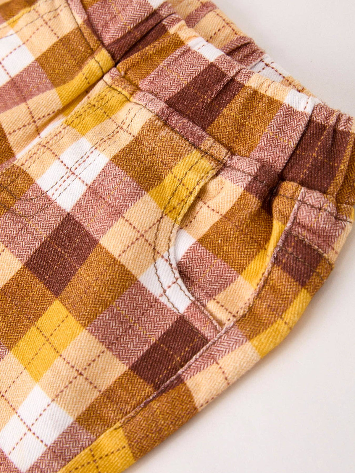 Fall Plaid Bowknot Pants