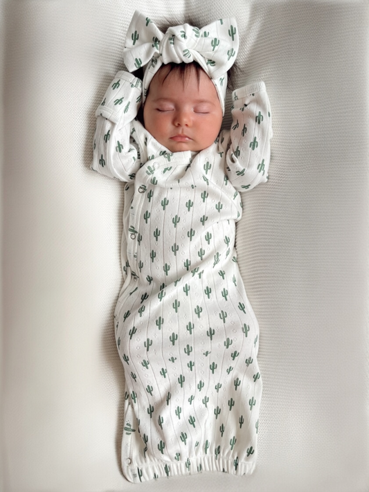 Cactus Organic Pointelle Sleep Gown