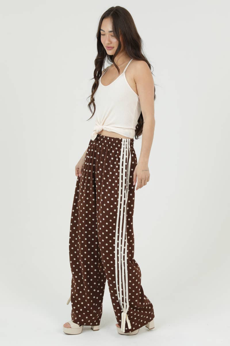 Polka Dot Wide-Leg Pant w/ Bows