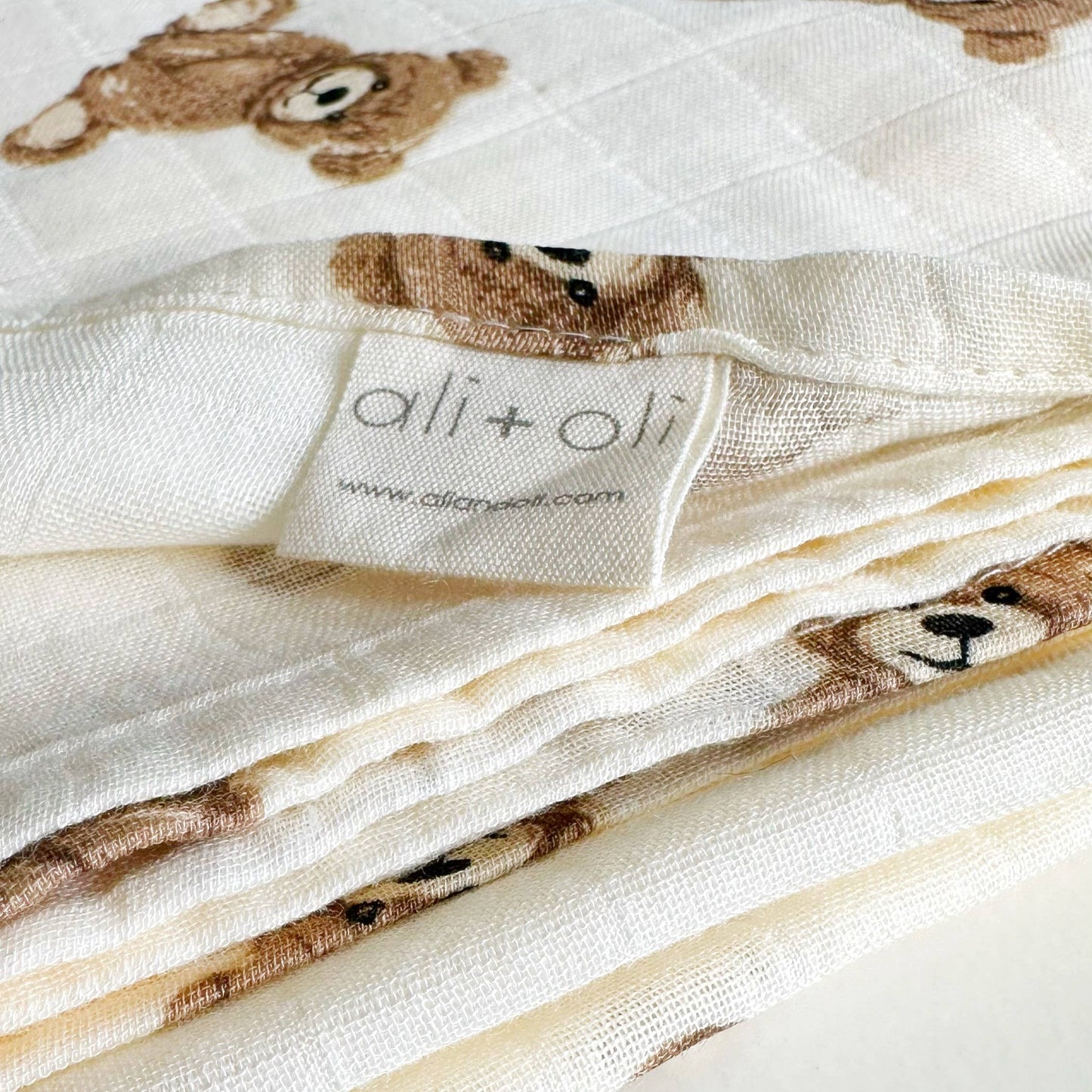Bamboo Muslin Swaddle Teddy Bear Blanket