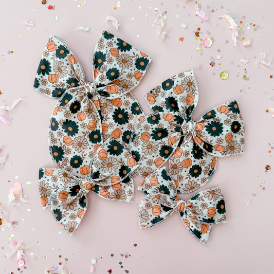 Halloween Pumpkin Floral Piggies