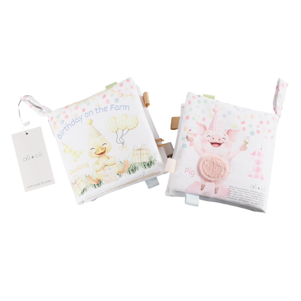 Birthday on the Farm10-Page Crinkle Soft Cloth Baby Book