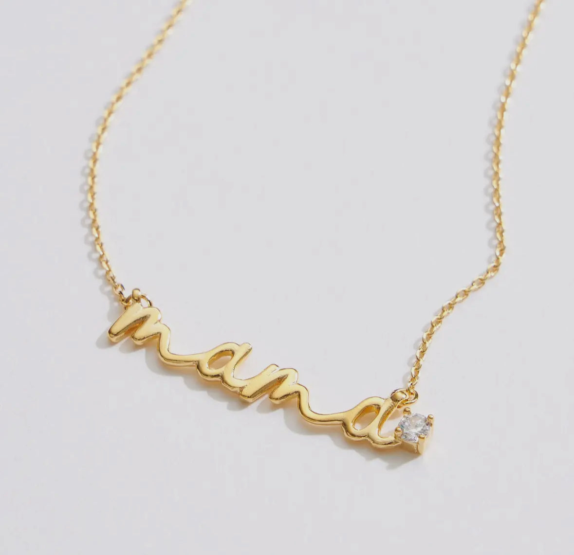 Gold Dipped Mama Script Necklace RTS