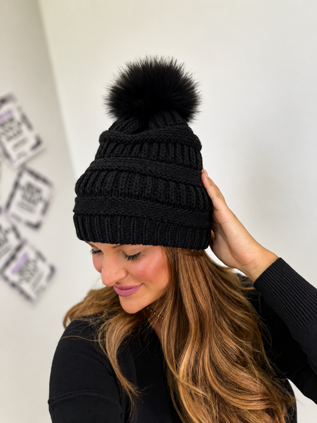 Pom Pom Knit Beanie
