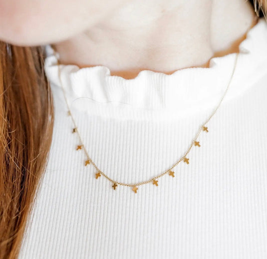 Cross Charms Gold Necklace