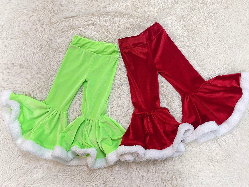 Grinchy Green Christmas Bell Bottoms