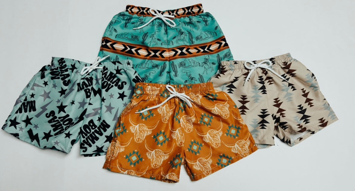 Electric Mama’s Boy Swim Trunks