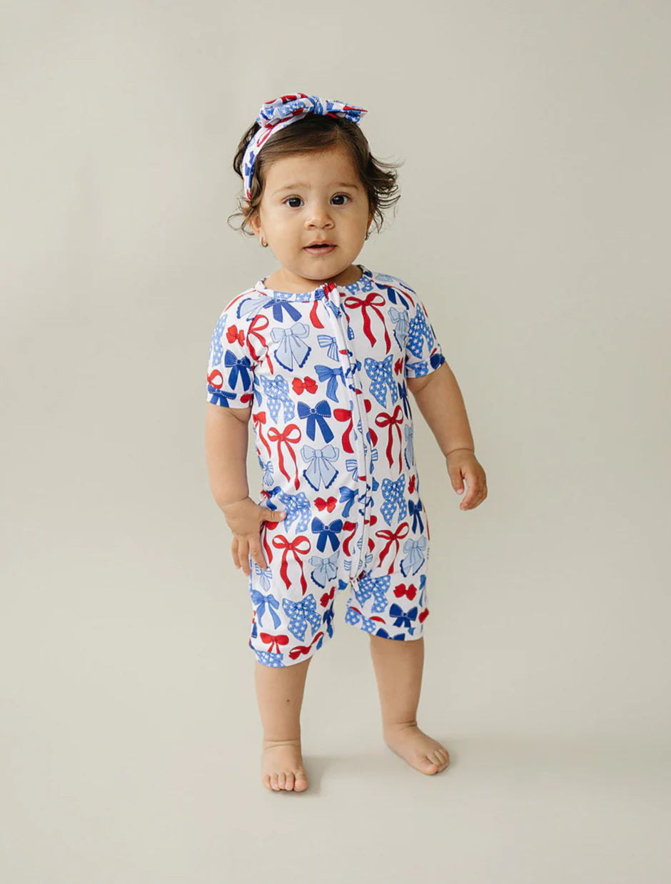 Bamboo Red, White, & Bows Shorts Zippy