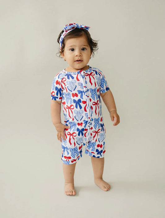 Bamboo Red, White, & Bows Shorts Zippy