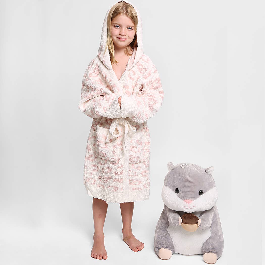 Children's Leopard Luxury Soft Hooded Robe