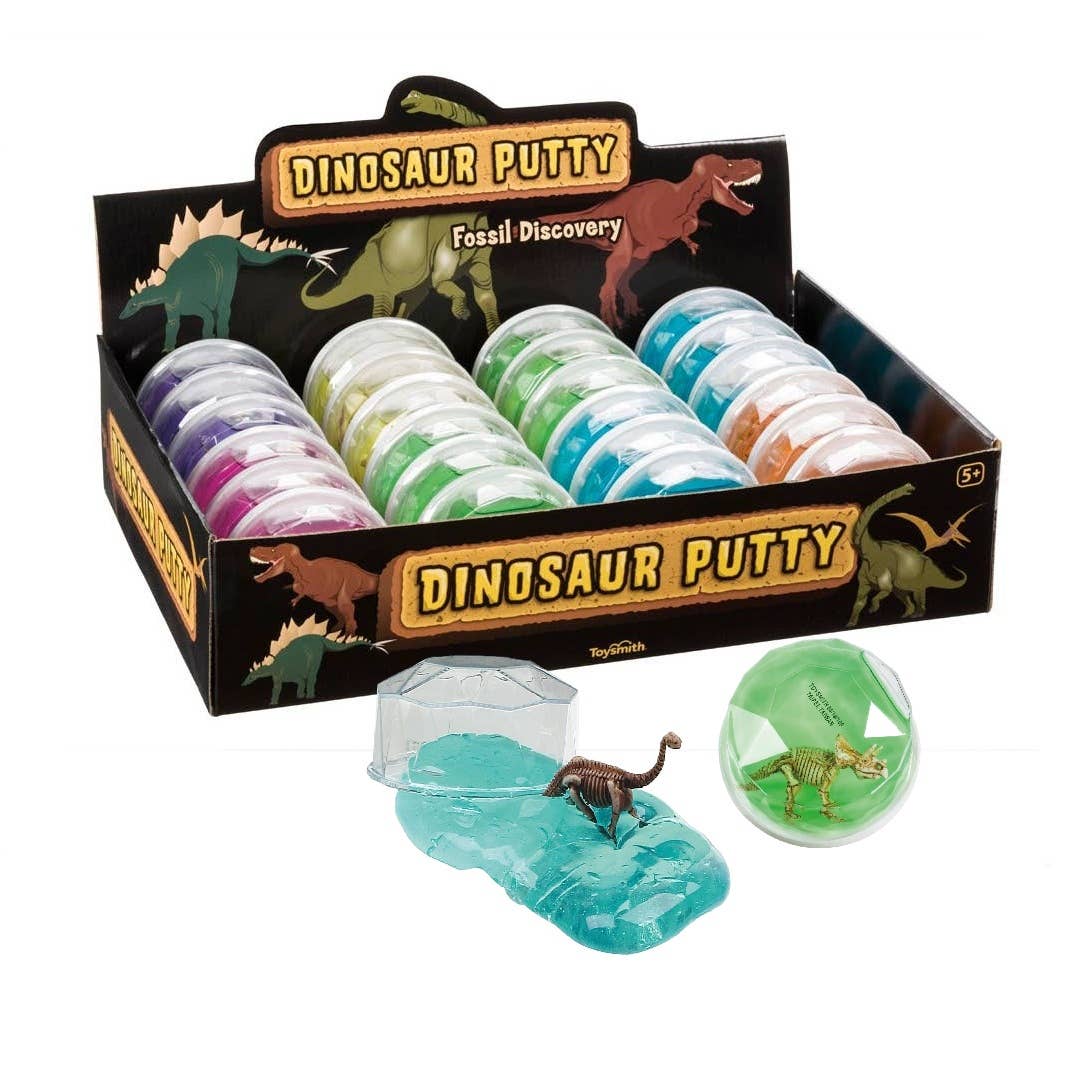 Dinosaur Fossil Putty, Reusable, Tactile, 3.5" Container