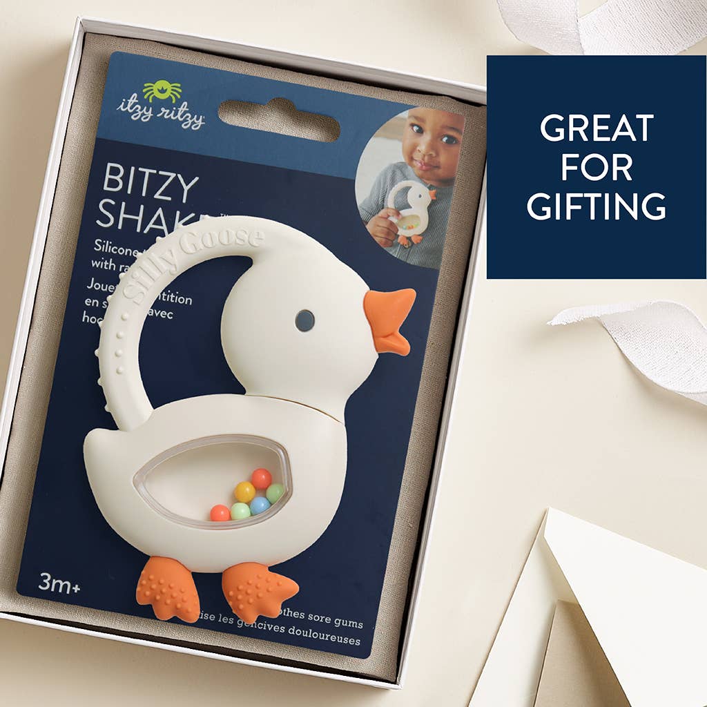 Goosey Bitzy Shake™ - Silicone Teether with Rattle