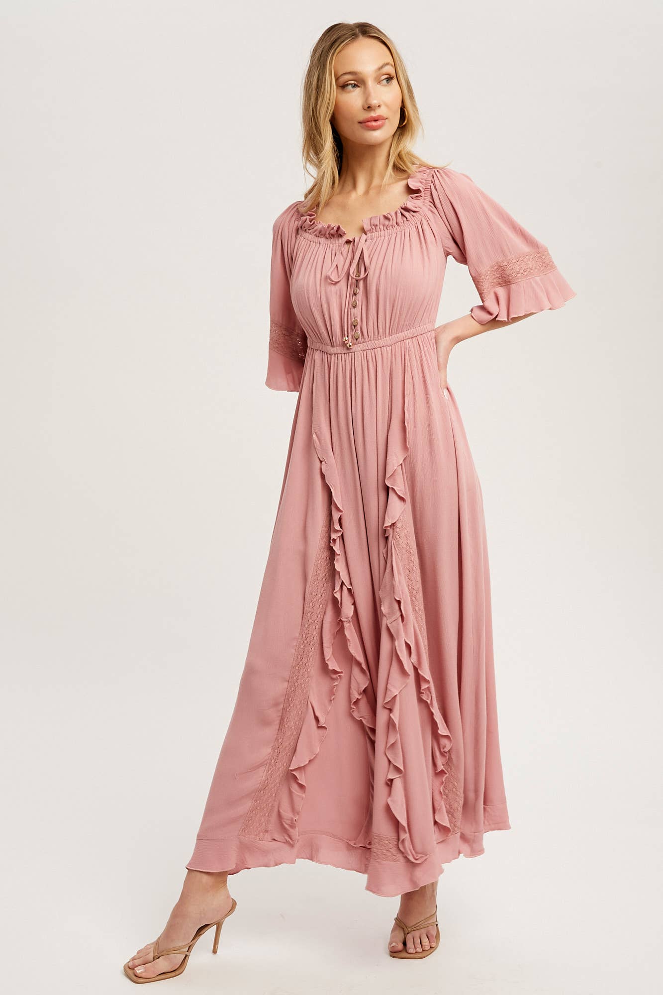 Off The Shoulder Boho Maxi Dress