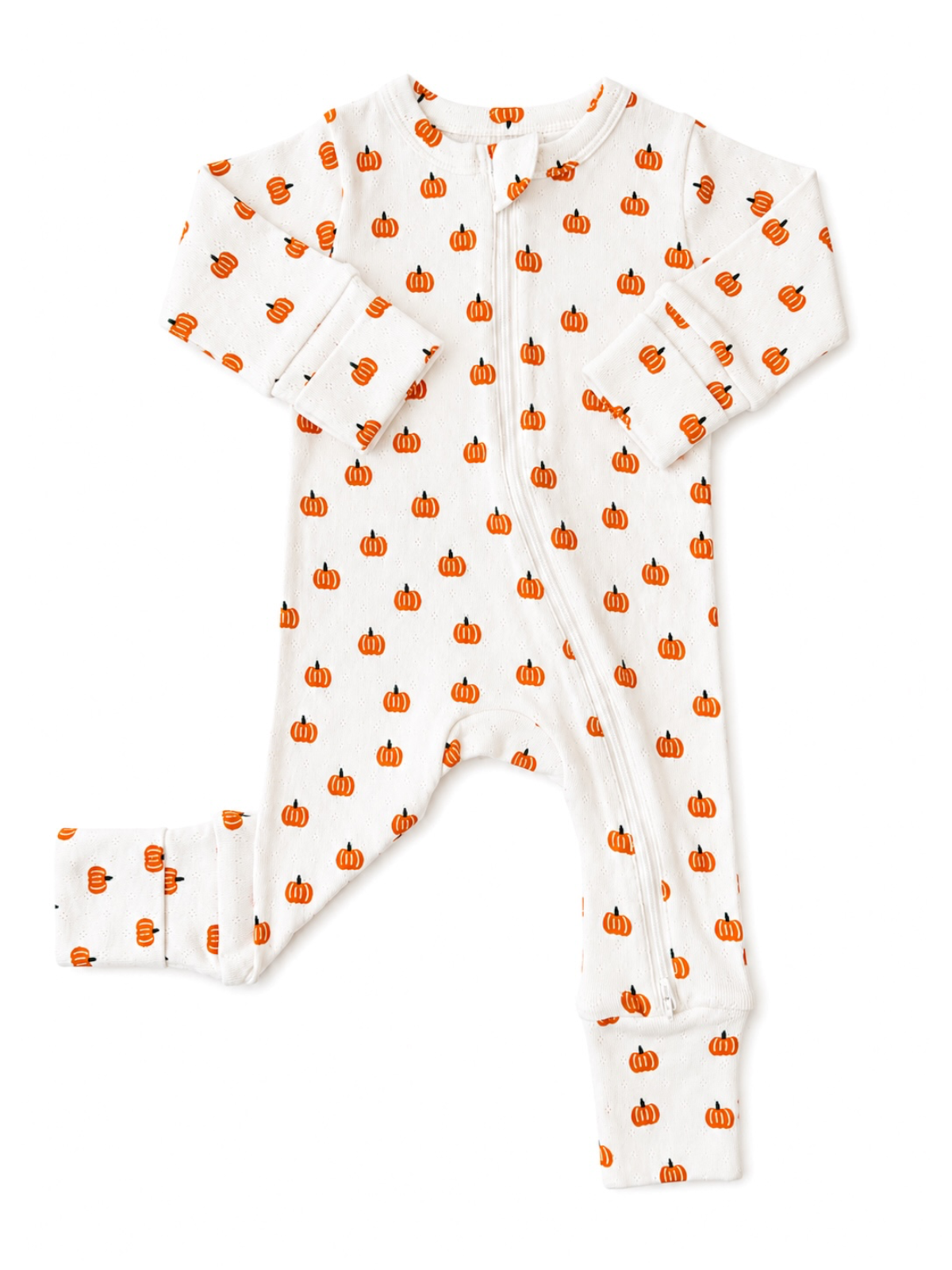 Pumpkin Organic Pointelle 2-Way Zip Sleeper