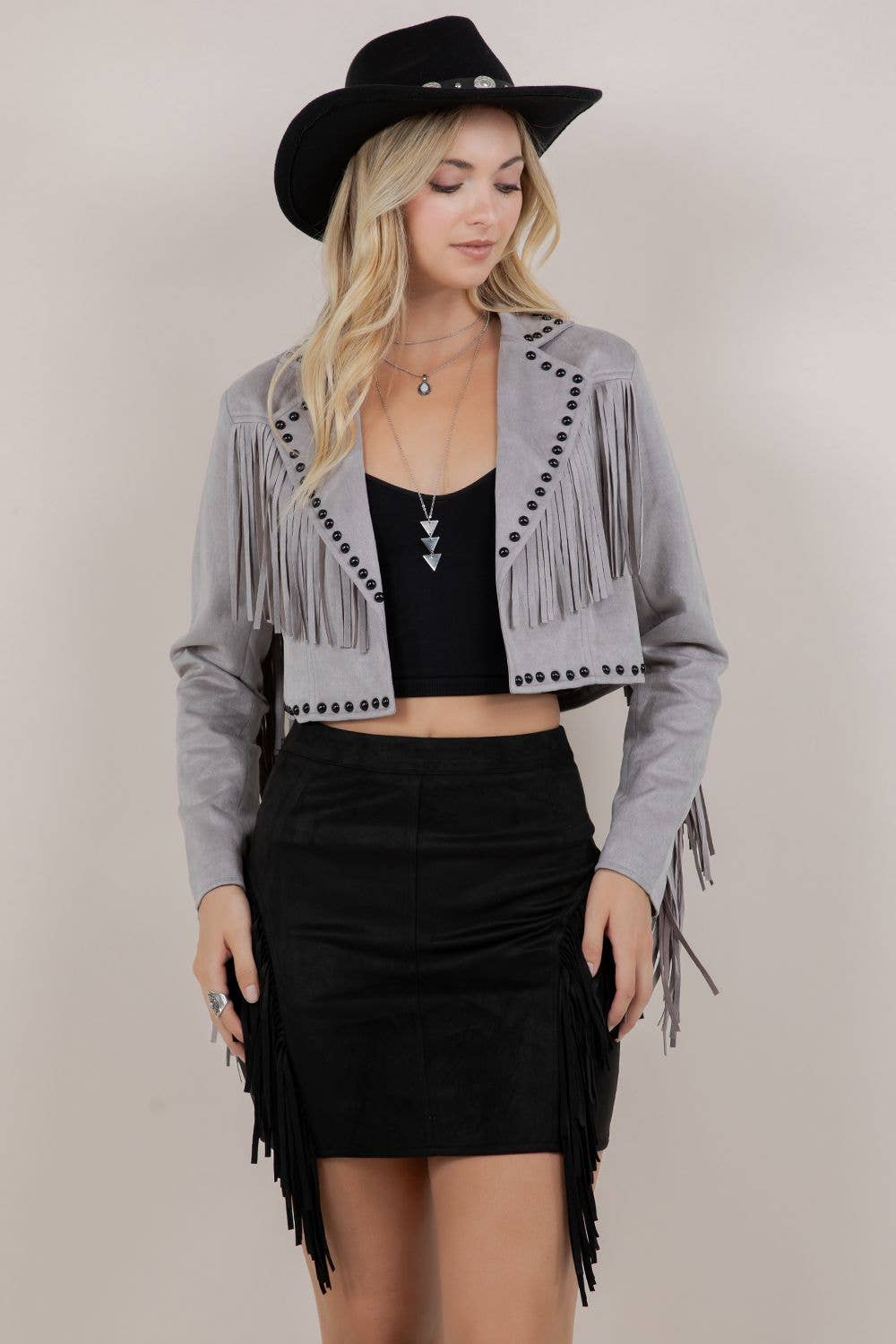 Ella Fringe Studded Jacket