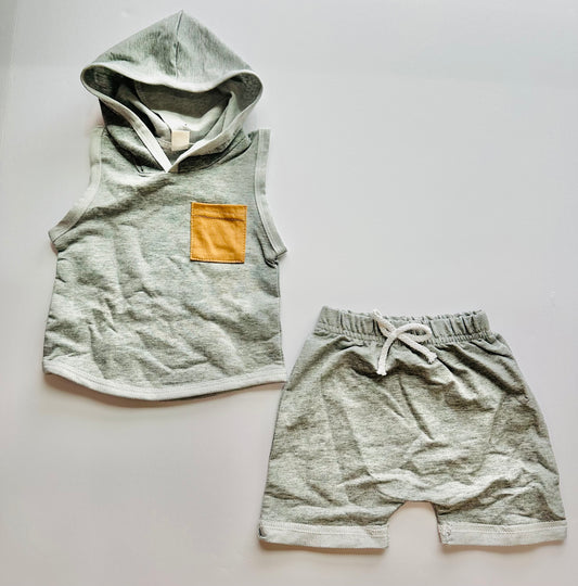 Ganton Gray Hooded Tank Set
