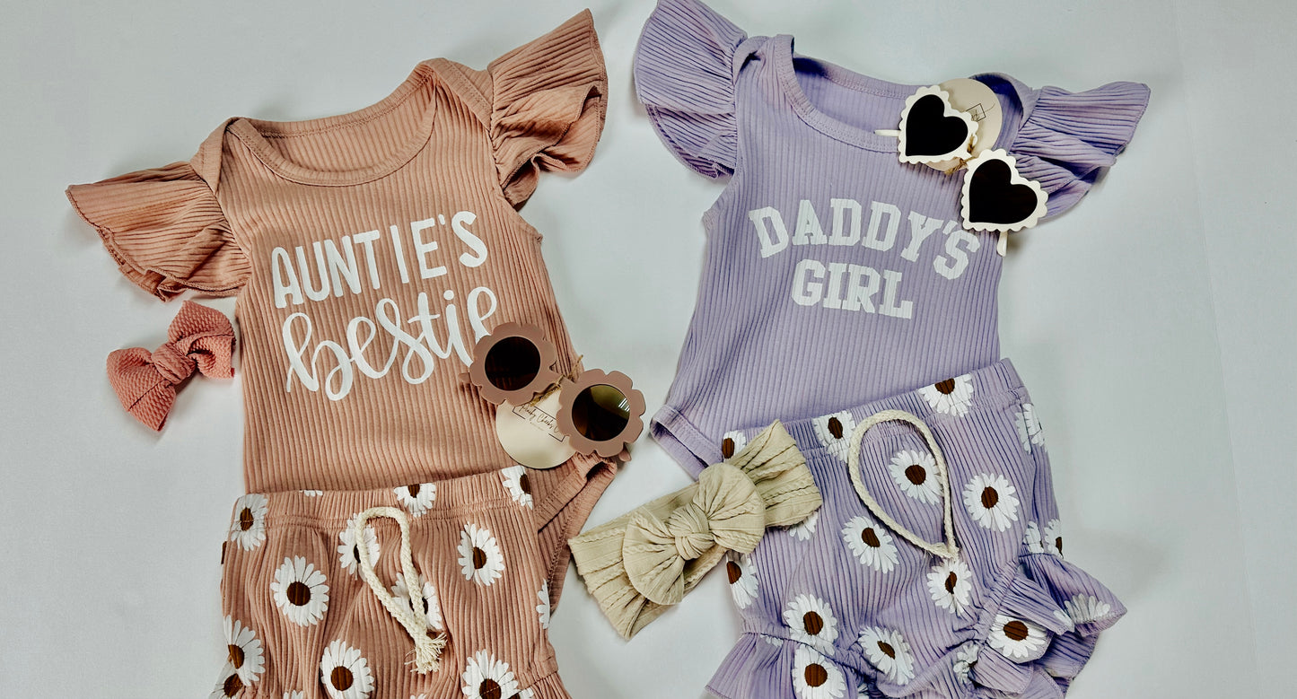 Auntie’s Bestie Pink Floral Set