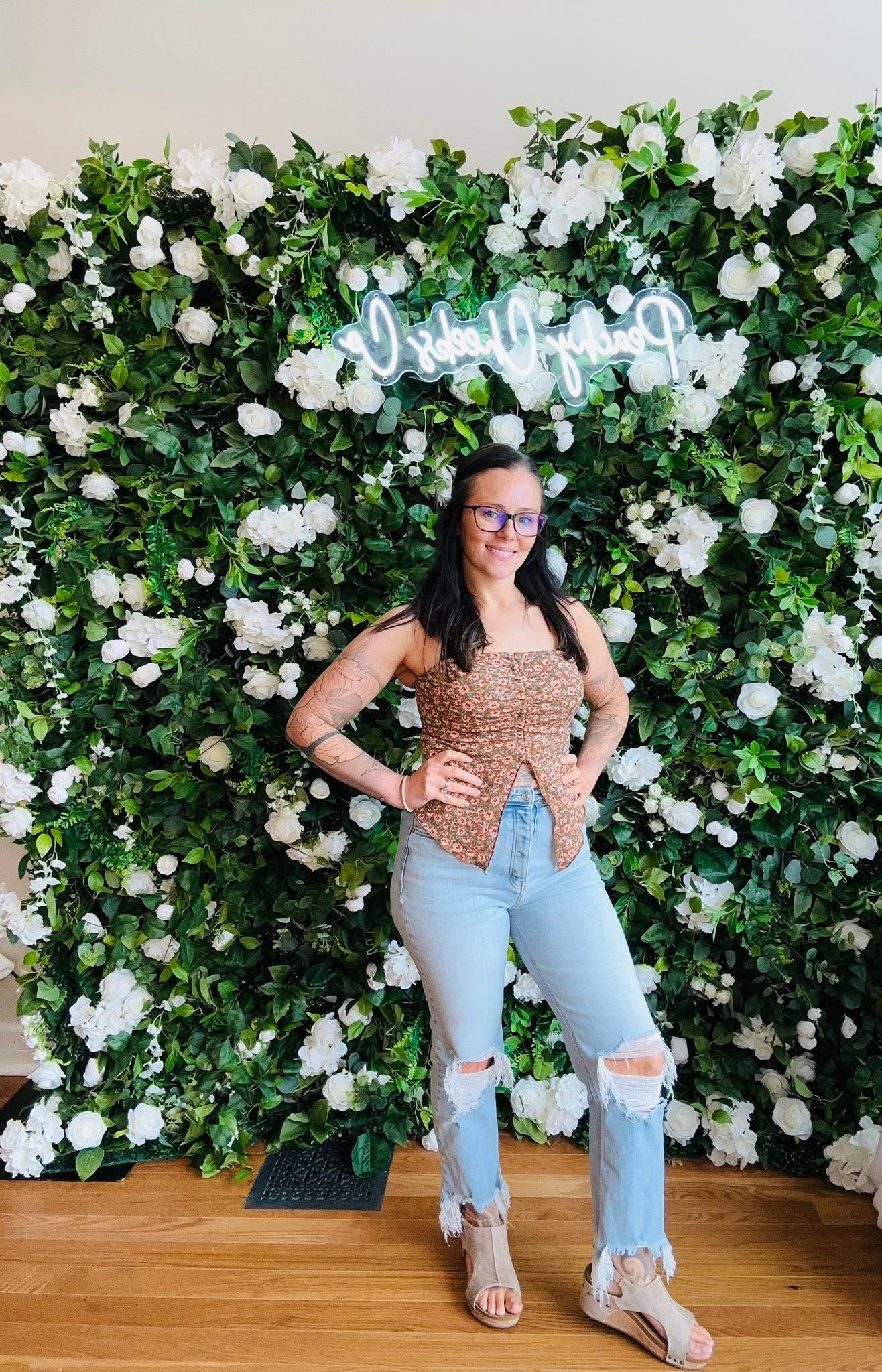 Concert Babe Floral Ruched Strapless Hanky Tube Top