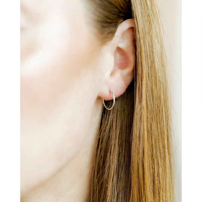 Ava Silver Huggie Infinity Hoop Earrings 12mm
