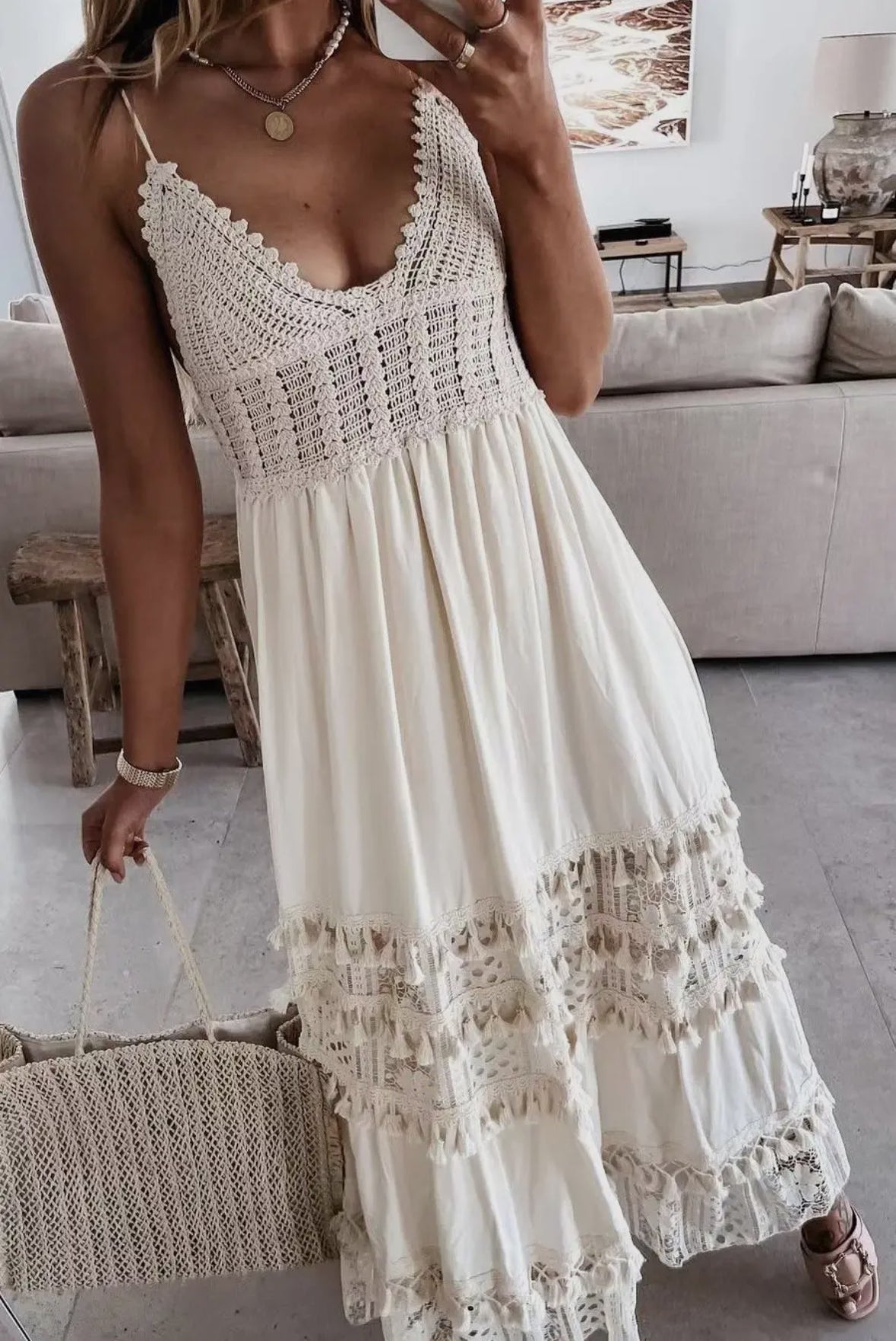 Krystal Crochet Boho Dress RTS