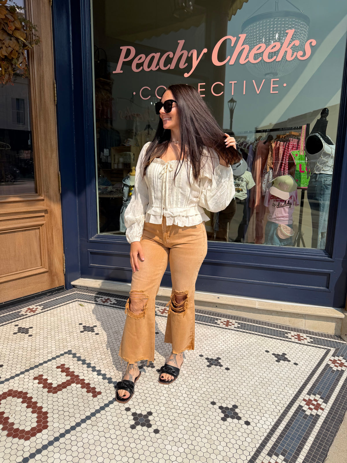 90'S Vintage Super High-Rise Crop Flares