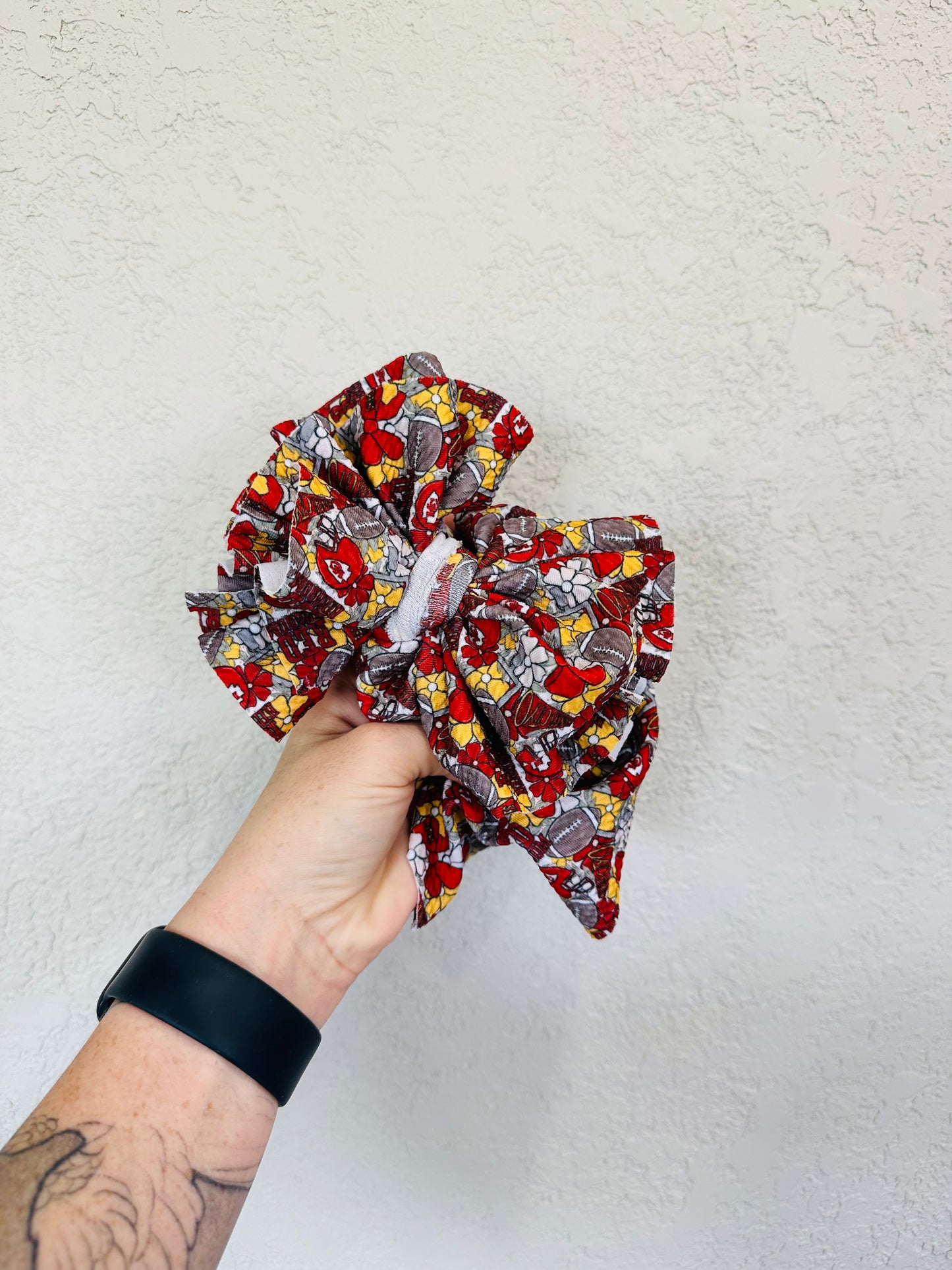 Kansas City Chiefs Shredded Headwrap Bow