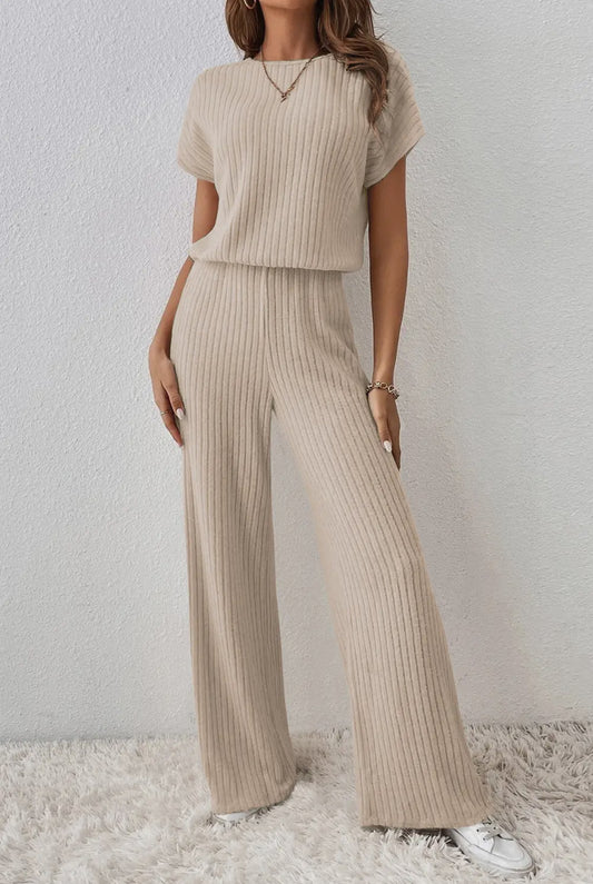 Modern Dreams Ribbed Wide Leg Jumpsuit