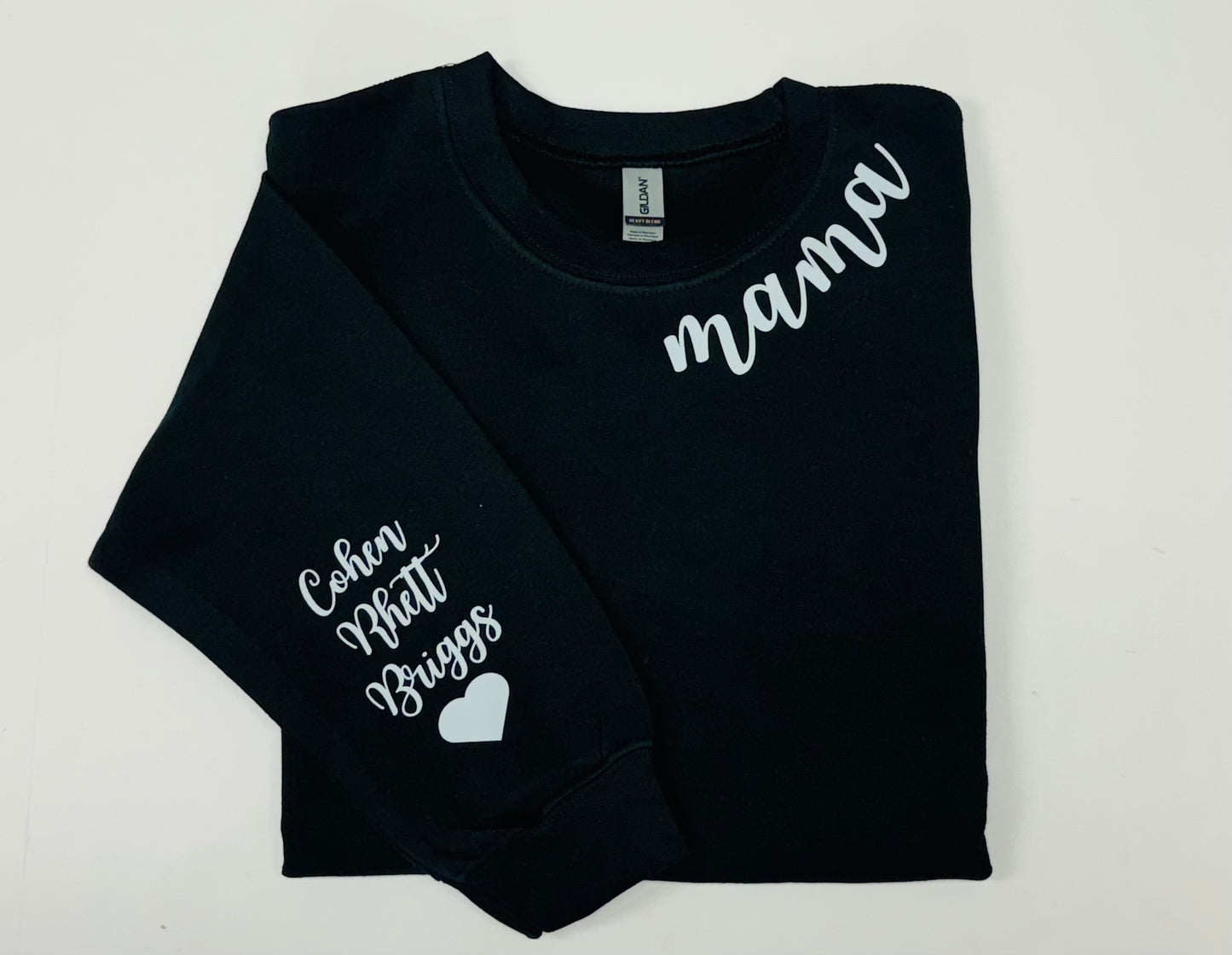 Custom Mama + Names on Sleeve - Crew