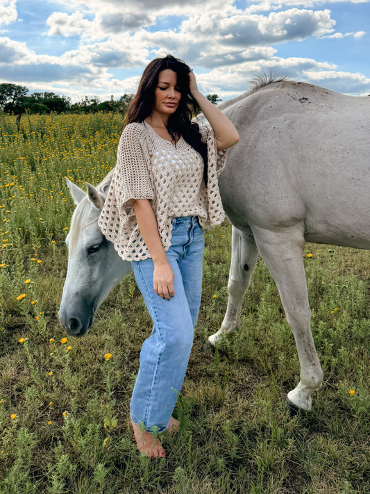 Sand Sip & Shop Scalloped Poncho