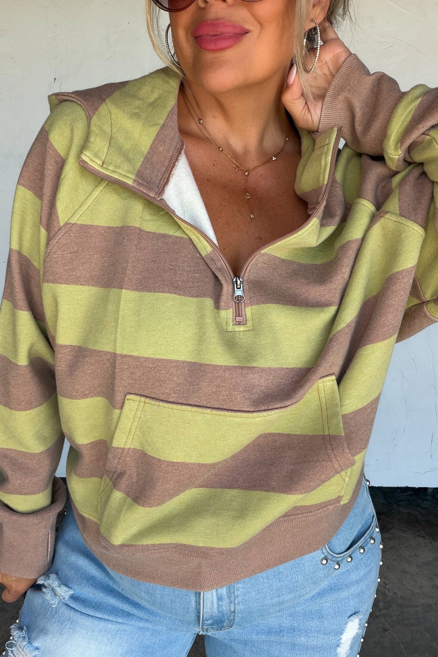 Fall Striped Easy Does It Pullover PREO
