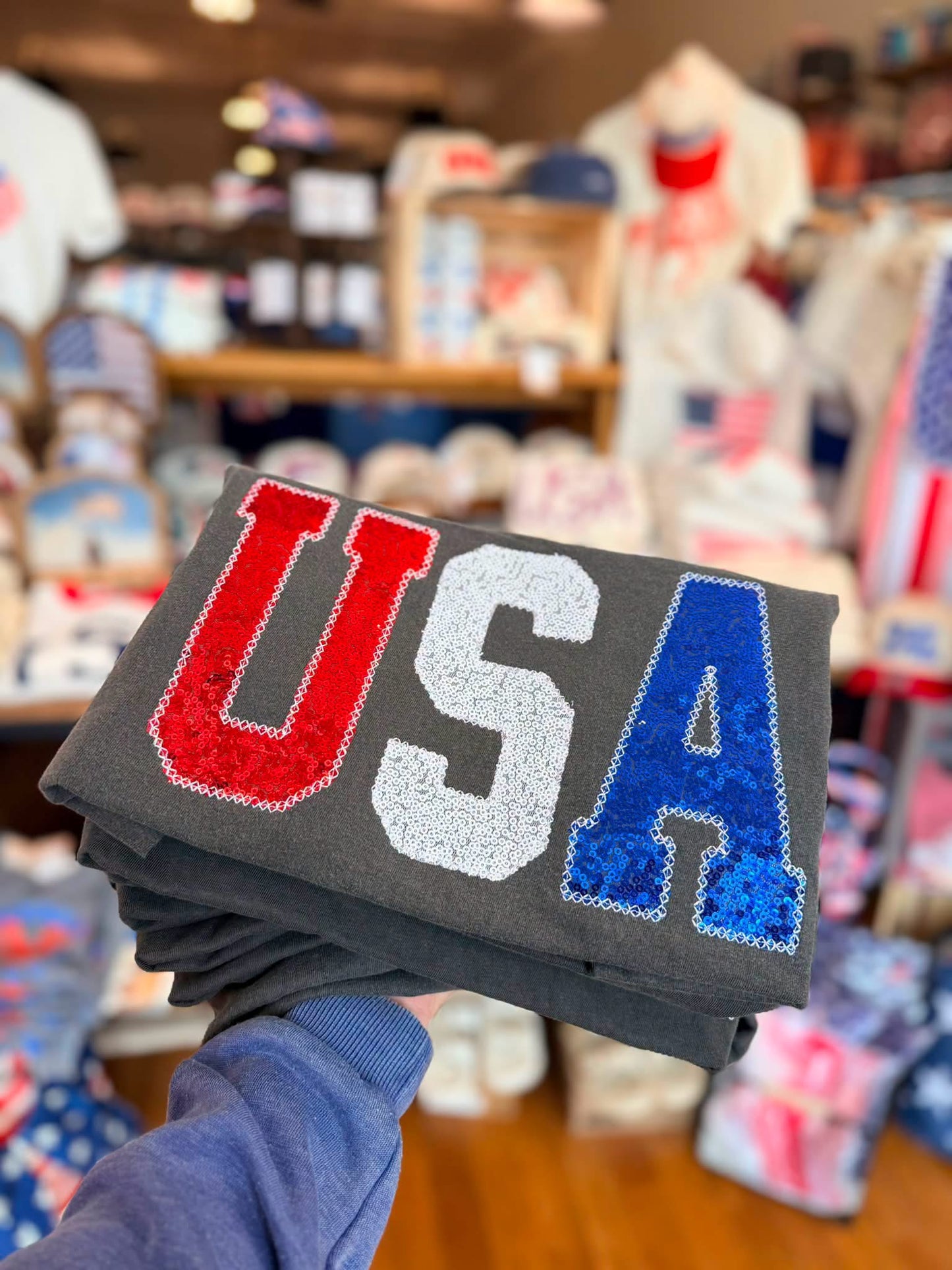 Sequin USA Embroidered Tee